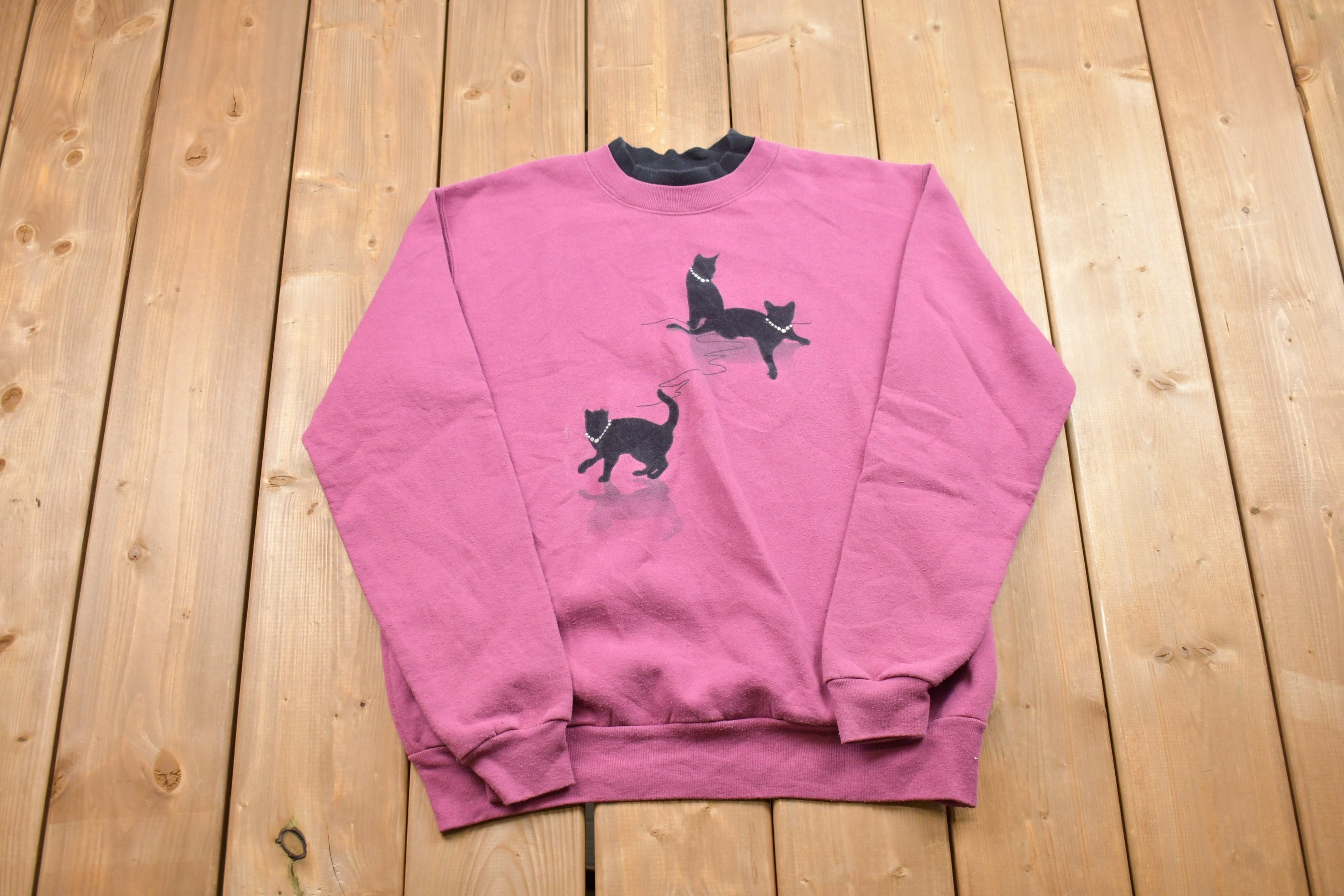 Vintage 1990s Top Stich Cute Kittens Crewneck Sweatshirt