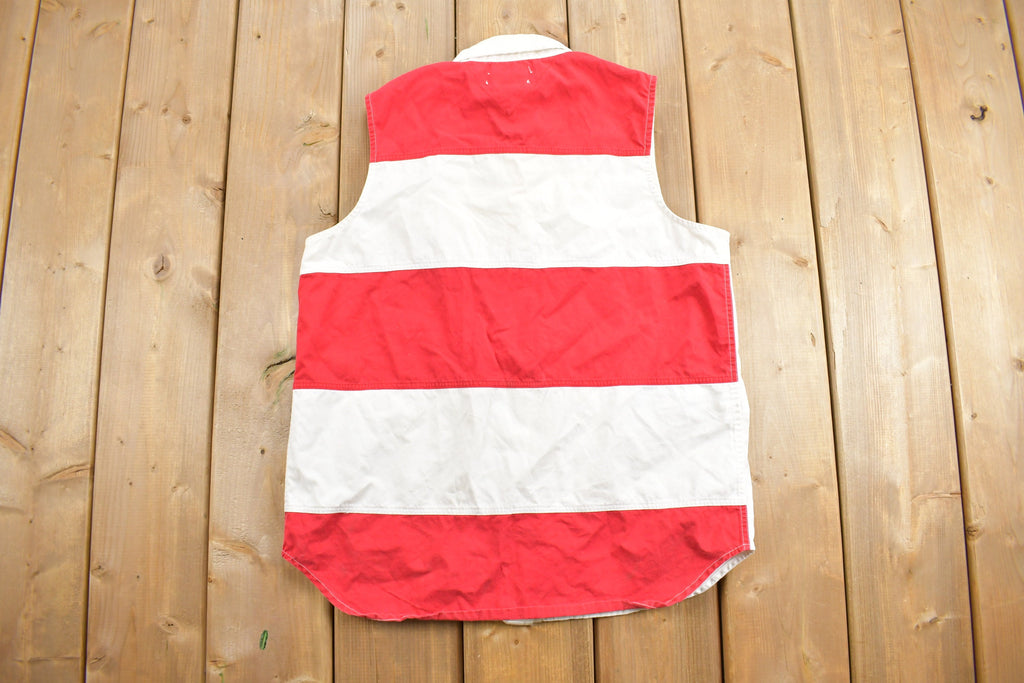 Vintage 1990s Tommy Hilfiger American Flag Stars & Stripes Button Up Vest