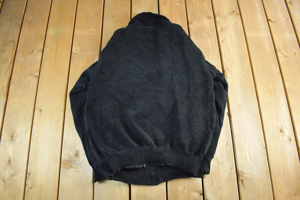 Vintage 1990s Marco Donatelli Knit Zip Up Sweater Jacket Men's Medium