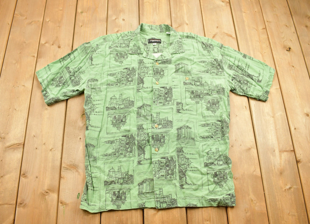 Vintage 1990s JT Beckett Patterned Button Up Short Sleeve Shirt
