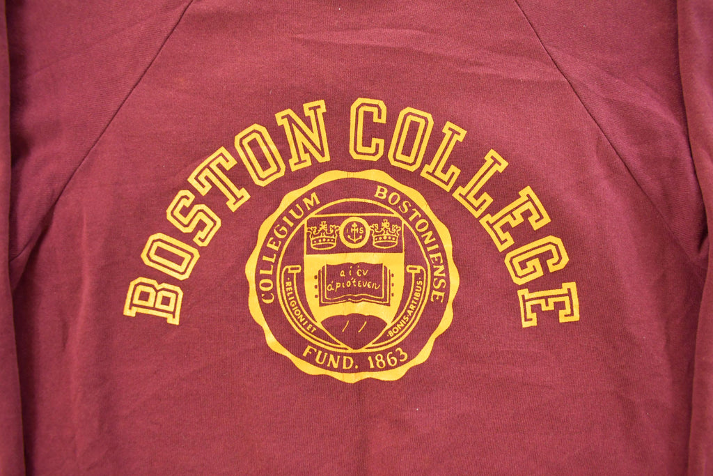 Vintage 1980s Boston College Champion Reverse Weave Crewneck Sweatshirt Men's Medium