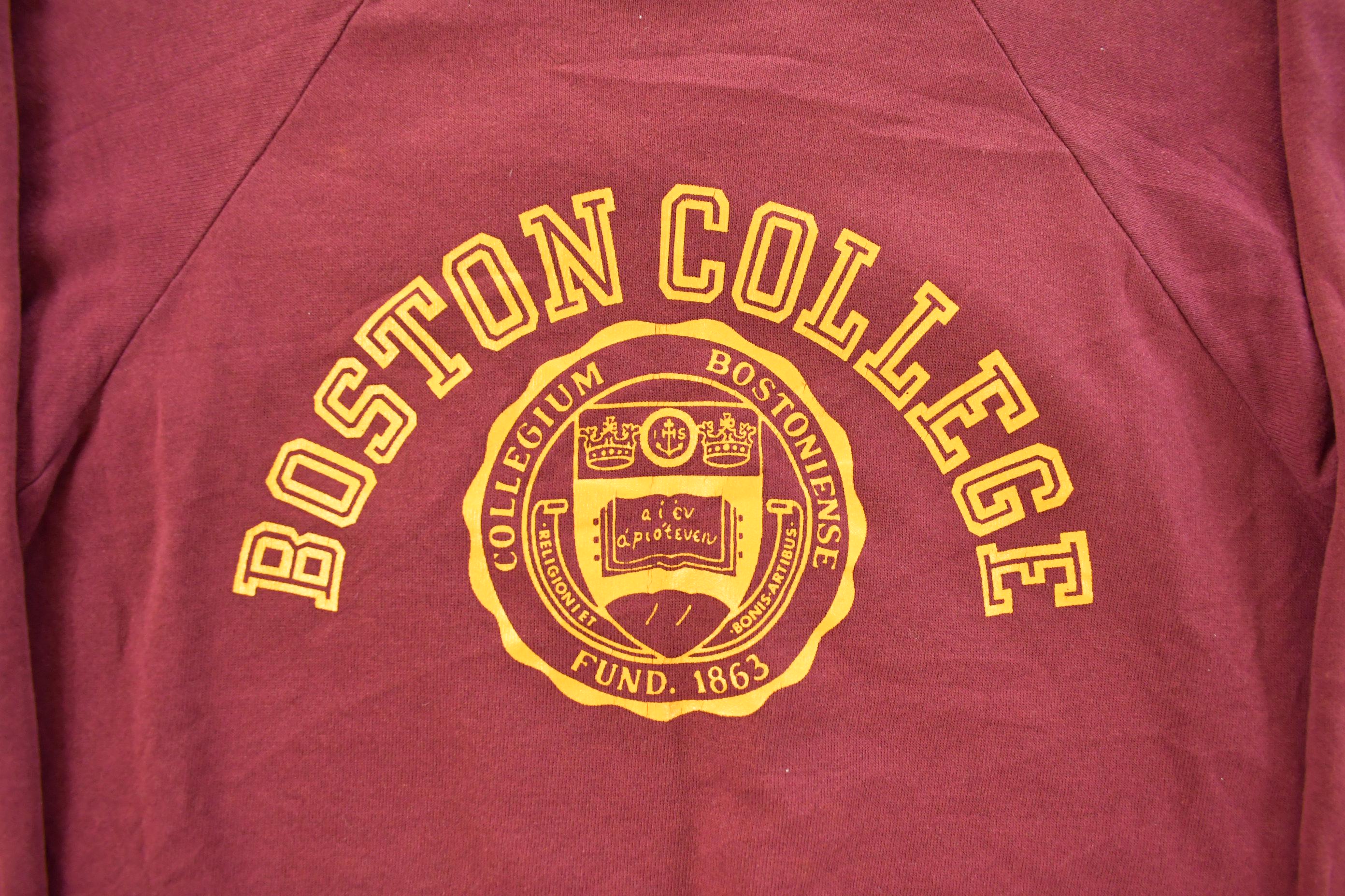 Vintage 1980s Boston College Champion Reverse Weave Crewneck Sweatshirt Men's Medium