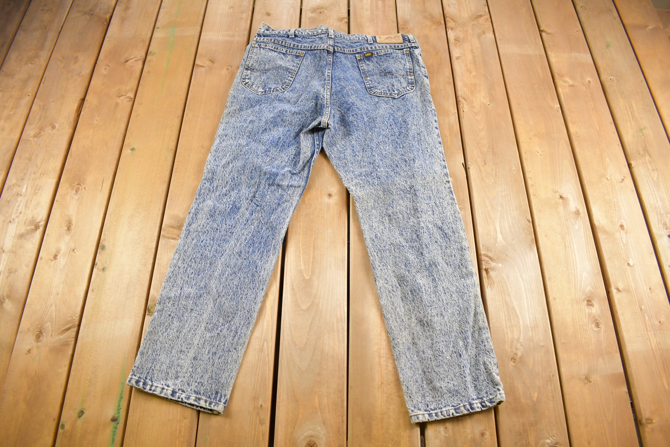 Vintage 1990s Lee Acid Wash Denim Jeans Size 36 x 27
