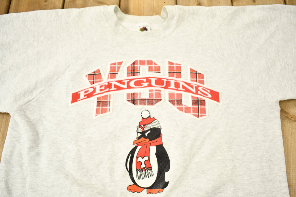 Vintage 1990s University of Youngstown Penguins Collegiate Raglan Crewneck