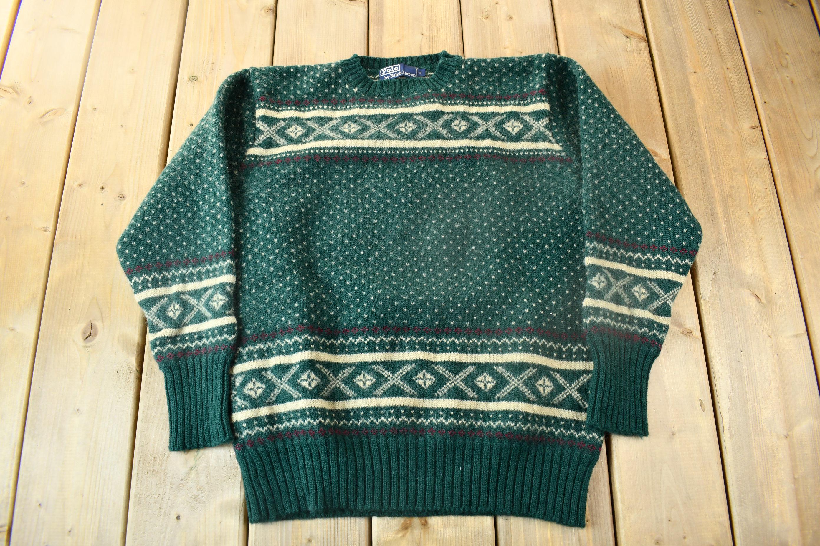 Vintage 1980s Polo Ralph Lauren Snowflake Knit Crewneck Sweater