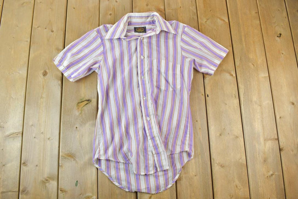 Vintage 1980s Campus Striped Button Up Shirt
