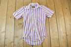 Vintage 1980s Campus Striped Button Up Shirt