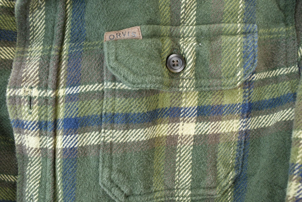 Vintage Orvis Green Plaid Button Up Board Shirt