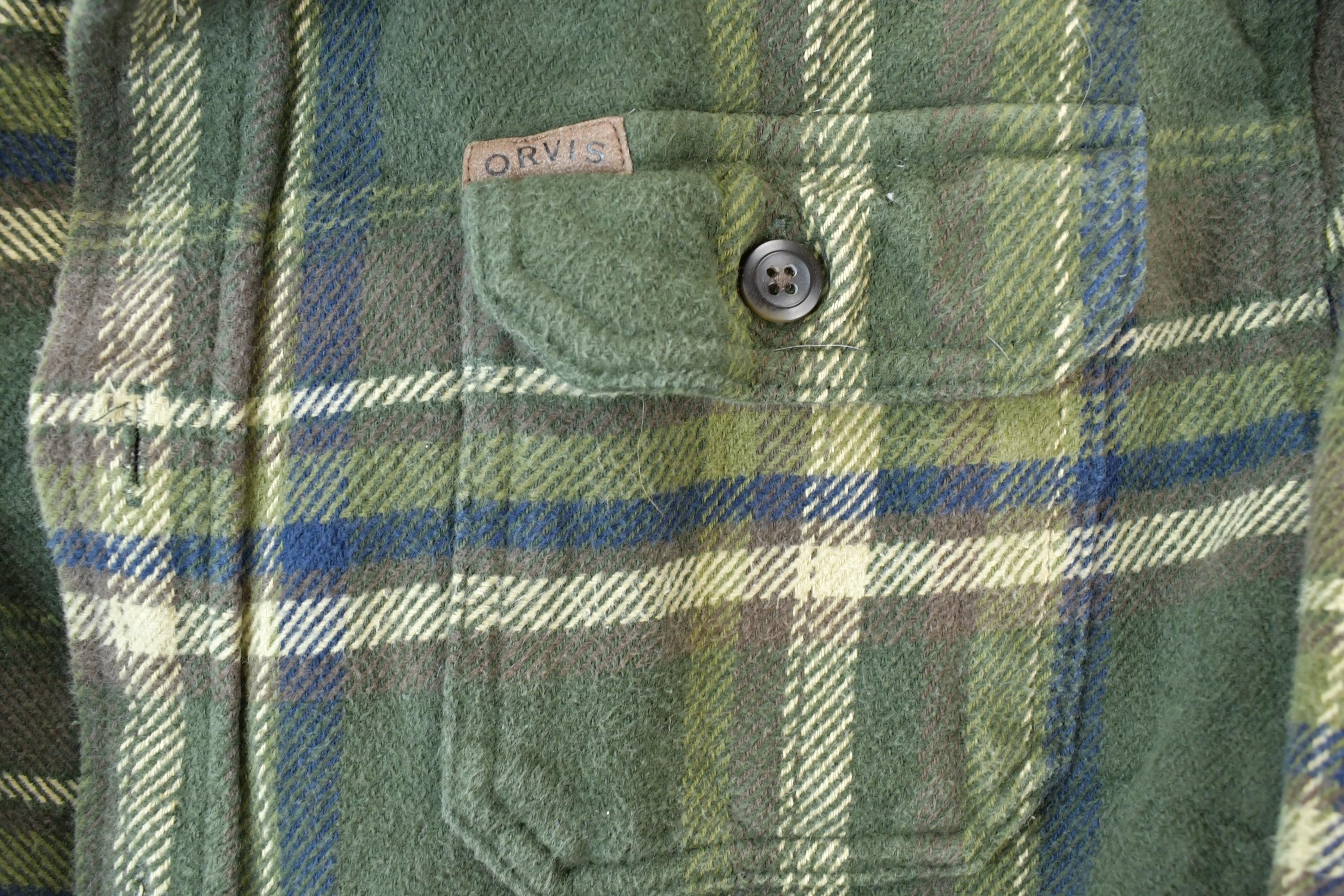 Vintage Orvis Green Plaid Button Up Board Shirt