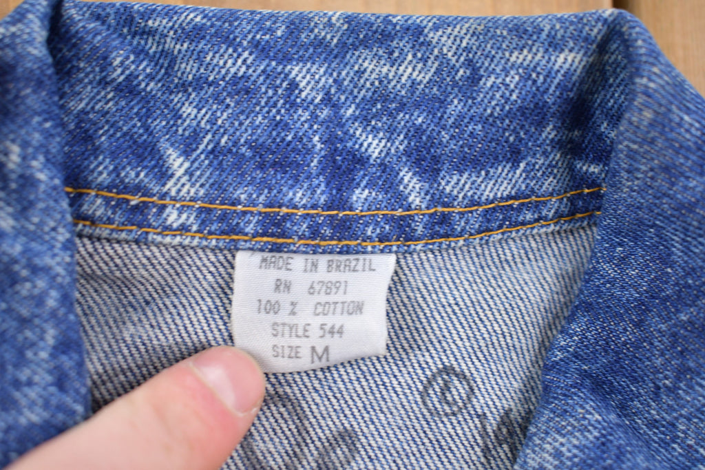 Vintage 1990s Denim All Over Print Jean Jacket