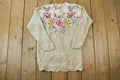 Vintage 1990s Chaus Petites Floral Knit Crewneck Sweater