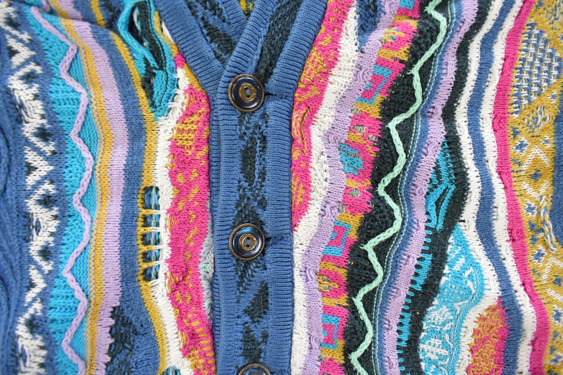 Vintage Coogi Australia 3D Cable Knit Cardigan Sweater Men's Small