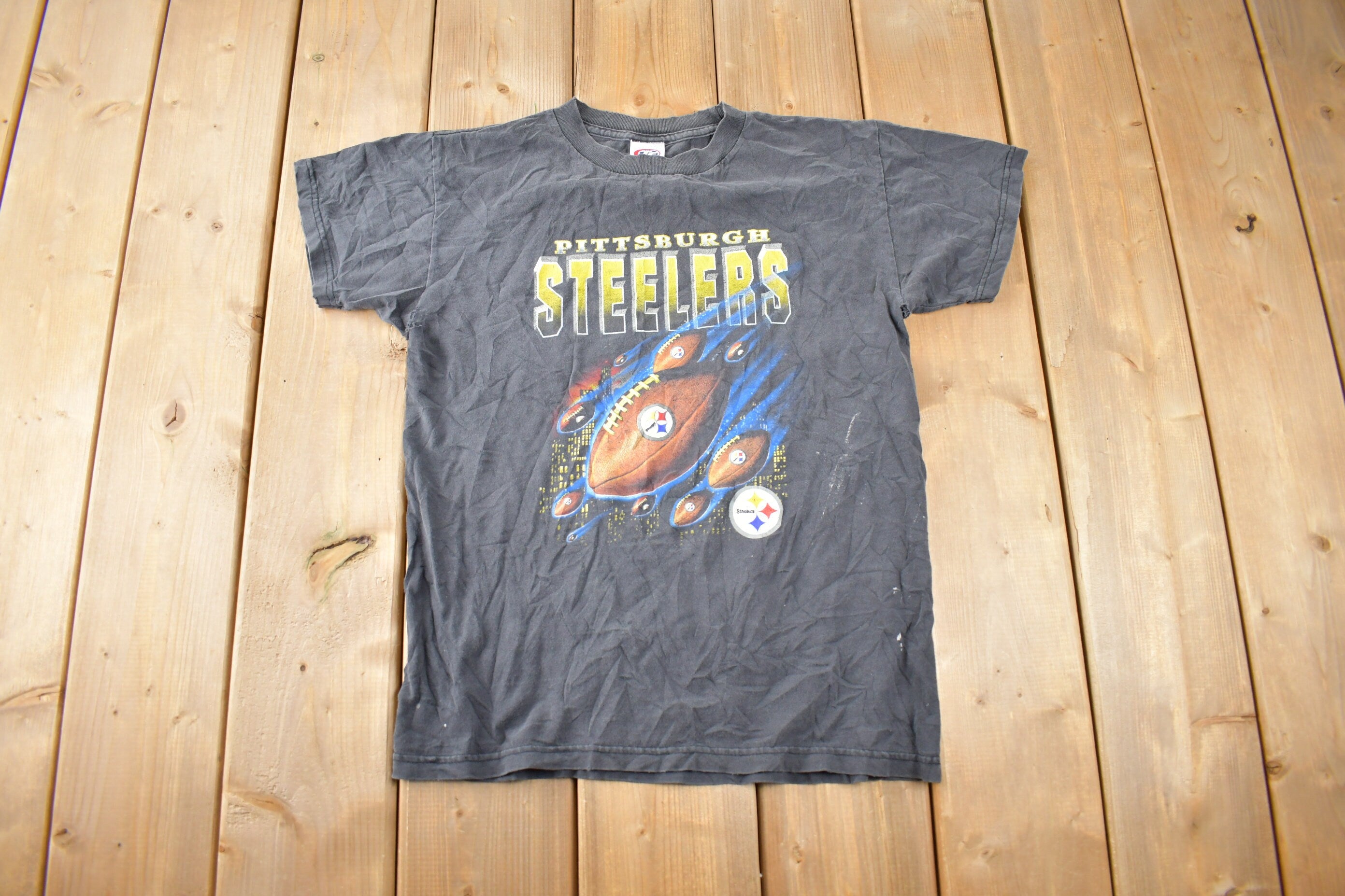 Vintage 1990s Pittsburgh Steelers NFL Football Graphic T-Shirt Size L