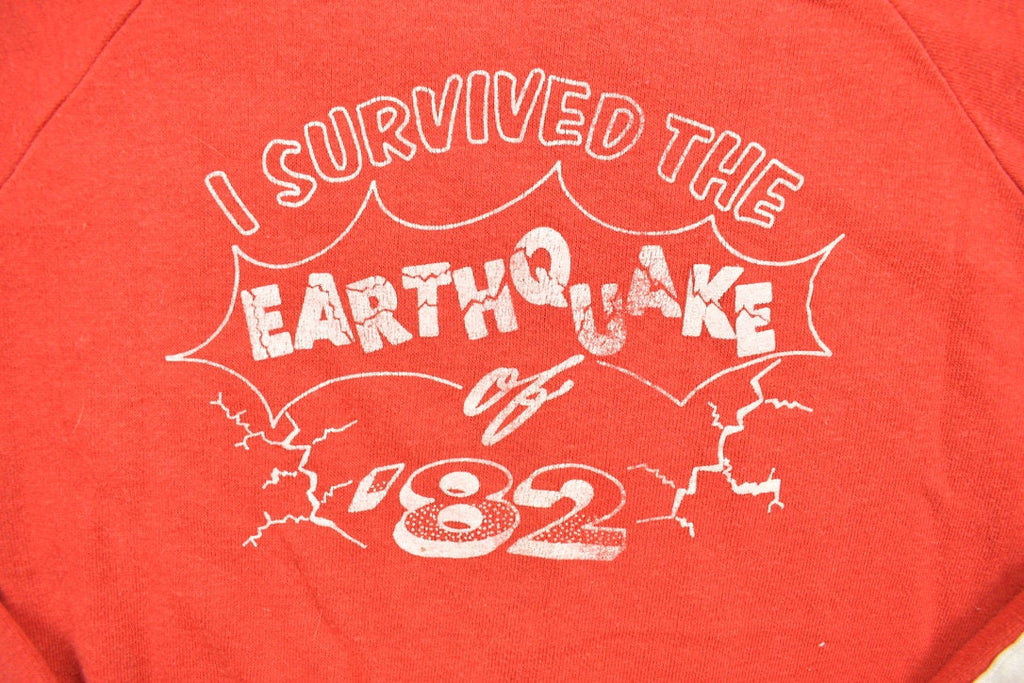 Vintage 1980s I Survived The Earthquake of '82 Graphic Sweatshirt