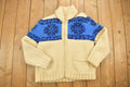 Vintage 1980s Cable Knit Zip Up Sweater
