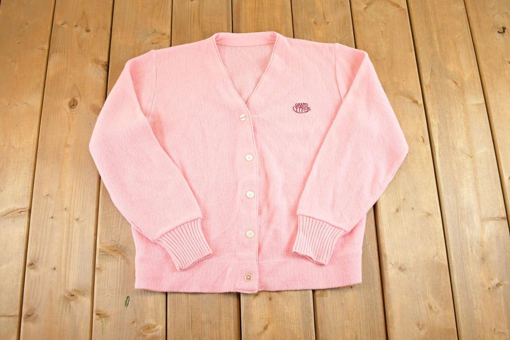Vintage 1970s Grand Cypress Abstract Knit Cardigan Sweater Womens S