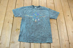 Vintage 1990s Black and Green Turtle Dream Catcher Graphic T-Shirt