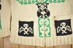 Vintage 1950s Hand-Knit Totem Pole Cowichan Sweater