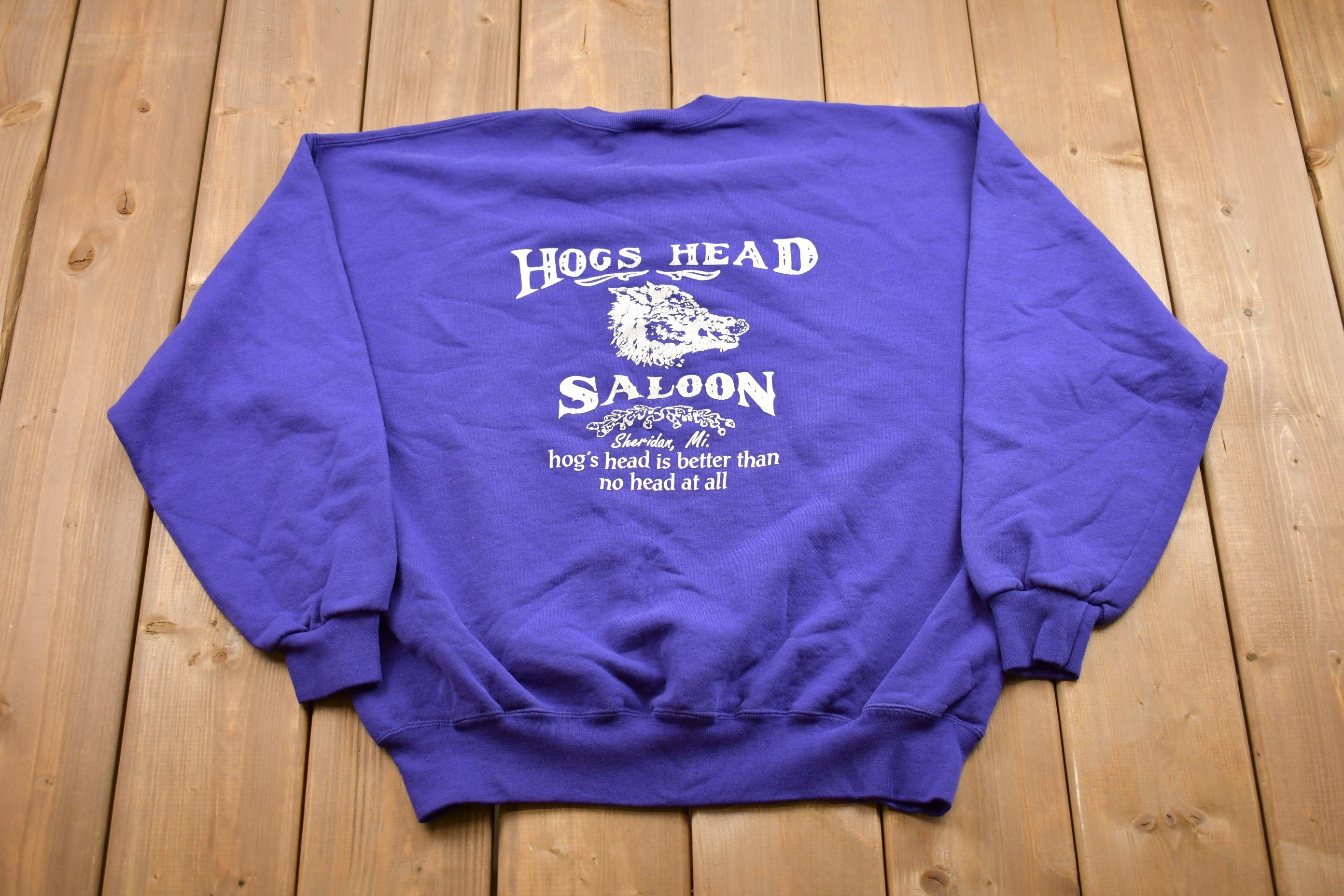 Vintage 1990 Hogs Head Saloon Crewneck Sweatshirt