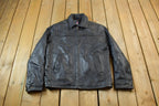 Vintage 1990s Chaps Leather Zip Up Jacket