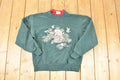 Vintage 1990s Morning Sun Cute Kitty Cat Collared Crewneck Sweatshirt Women's L