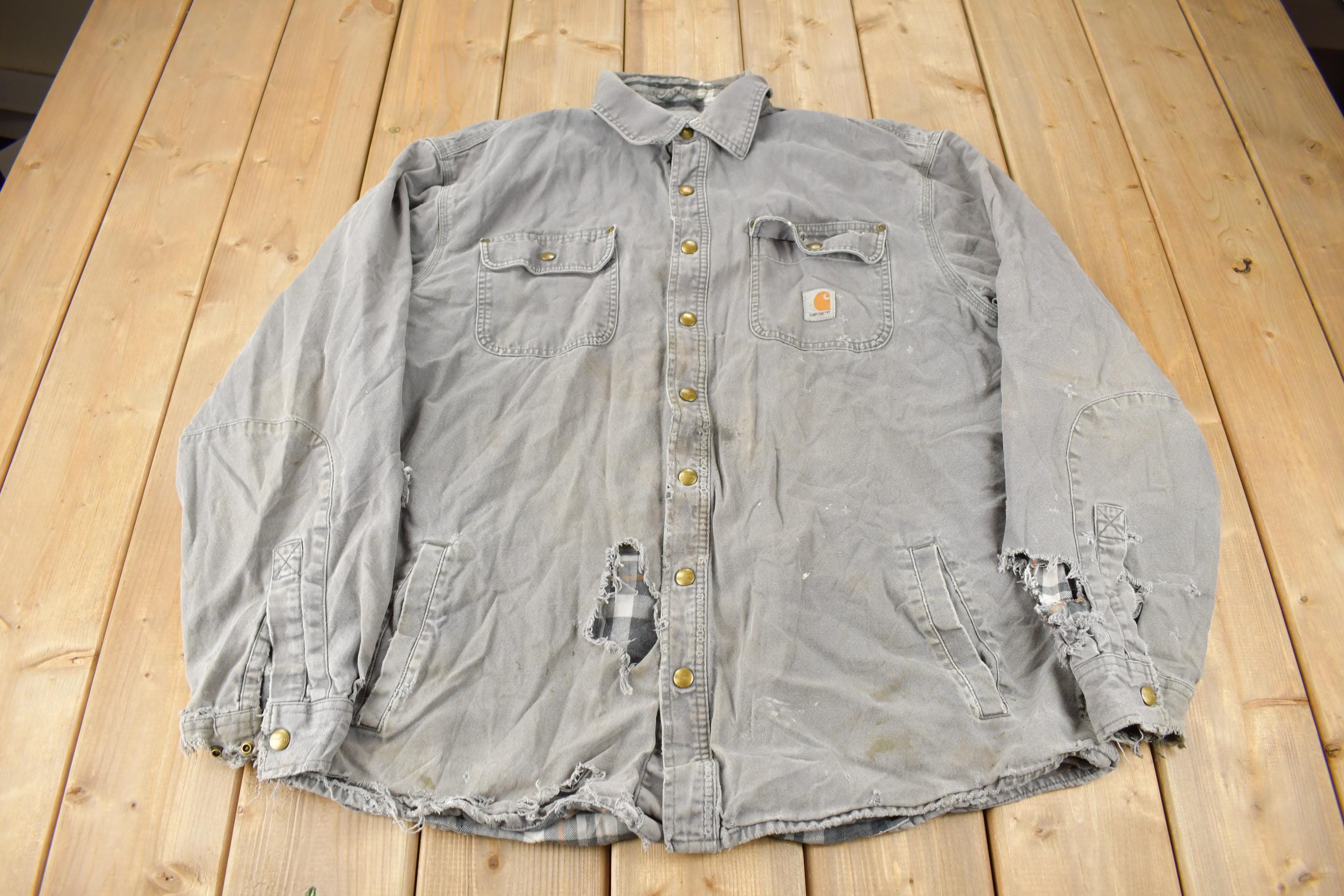 Vintage Y2K Plaid Lined Thrashed Carhartt Button Up Shirt