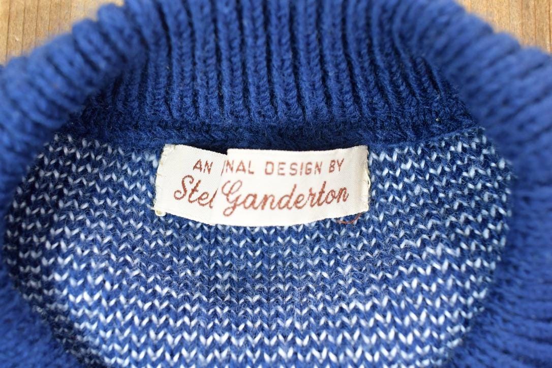 Vintage 1990s Stef Ganderton Captain Hand Knit Crewneck Sweater