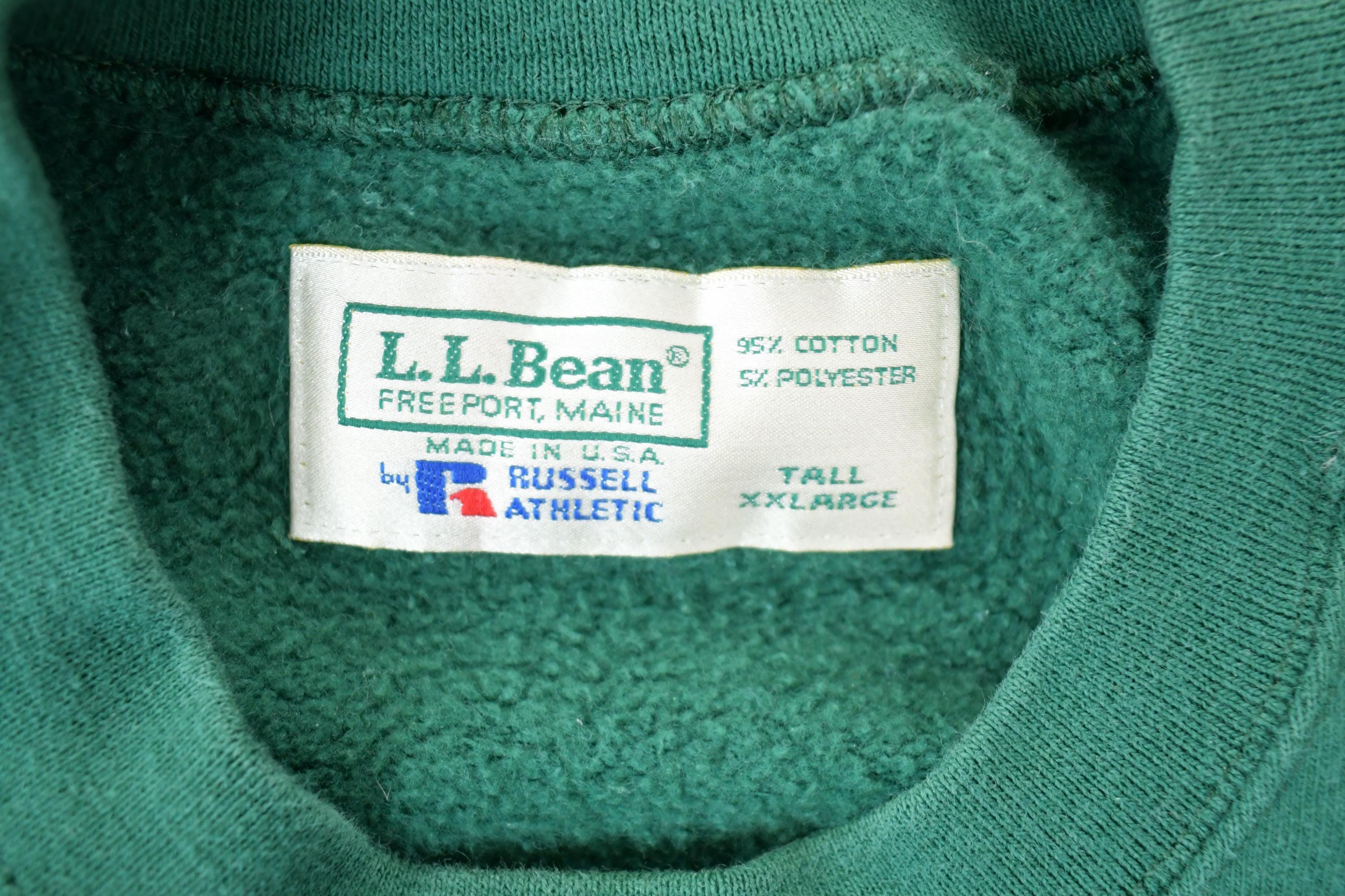 Vintage 1990s LL Bean Green Blank Crewneck Sweatshirt