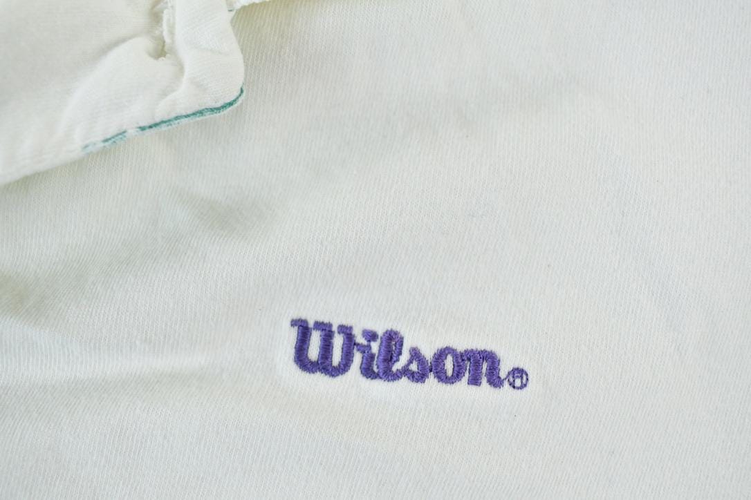 Vintage 1980s Wilson Tennis Polo Single Stitch Wrap Around Graphic Print T-Shirt