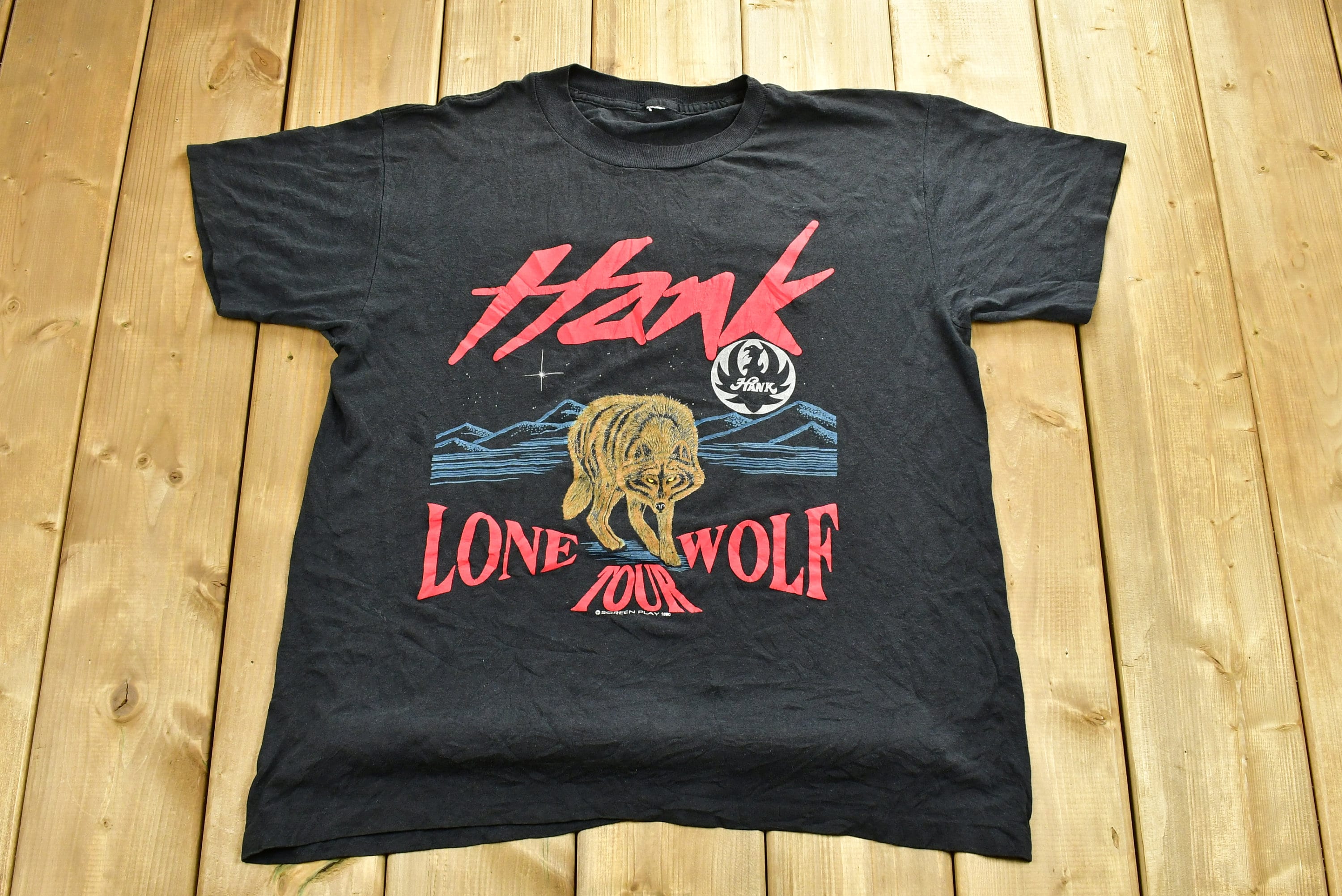 Vintage 1990 Hank Williams Lone Wolf Tour Band T-shirt