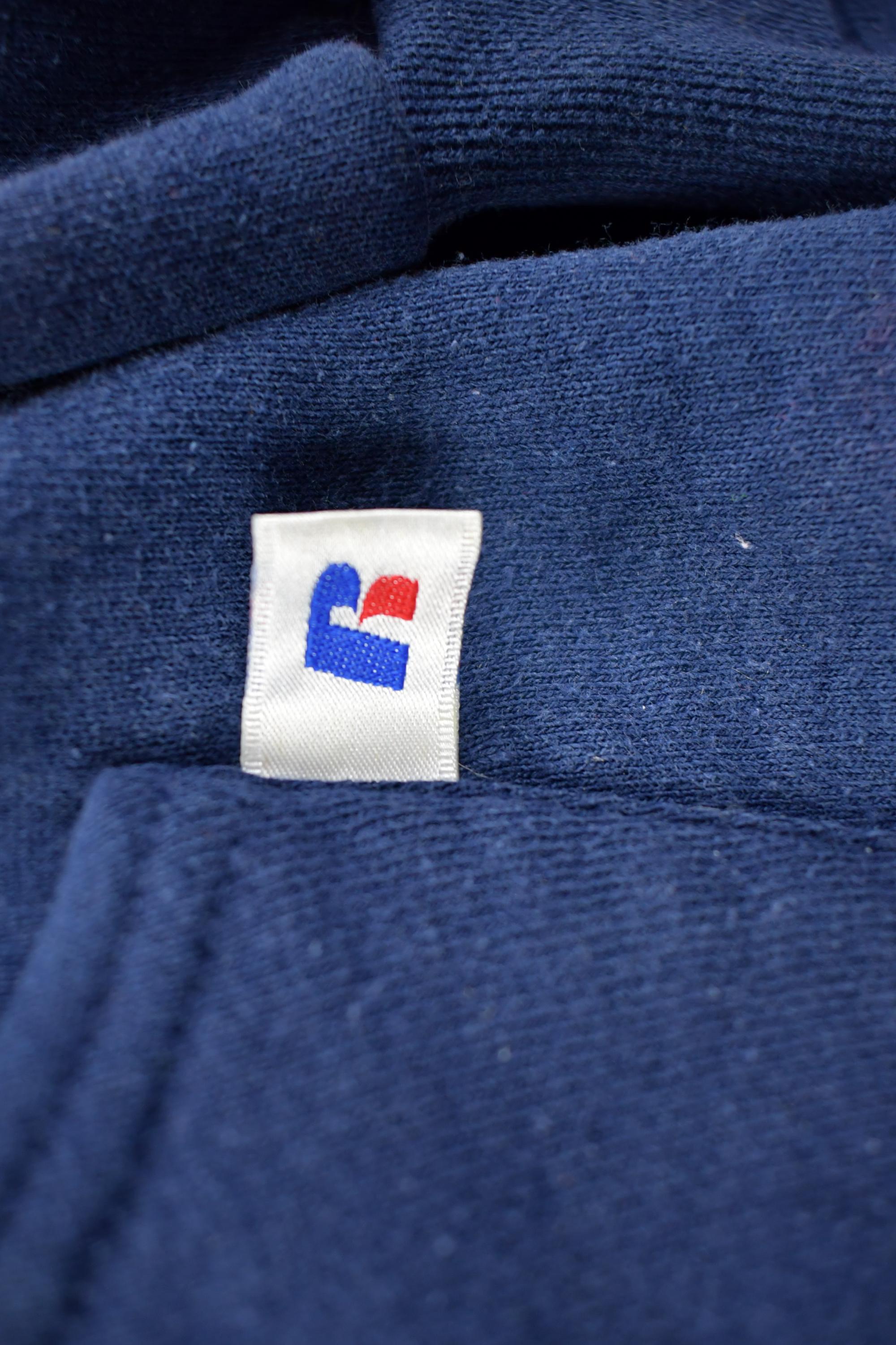 Vintage 1990s Russell Athletics Dri Power Blank Navy Hoodie Sweatshirt
