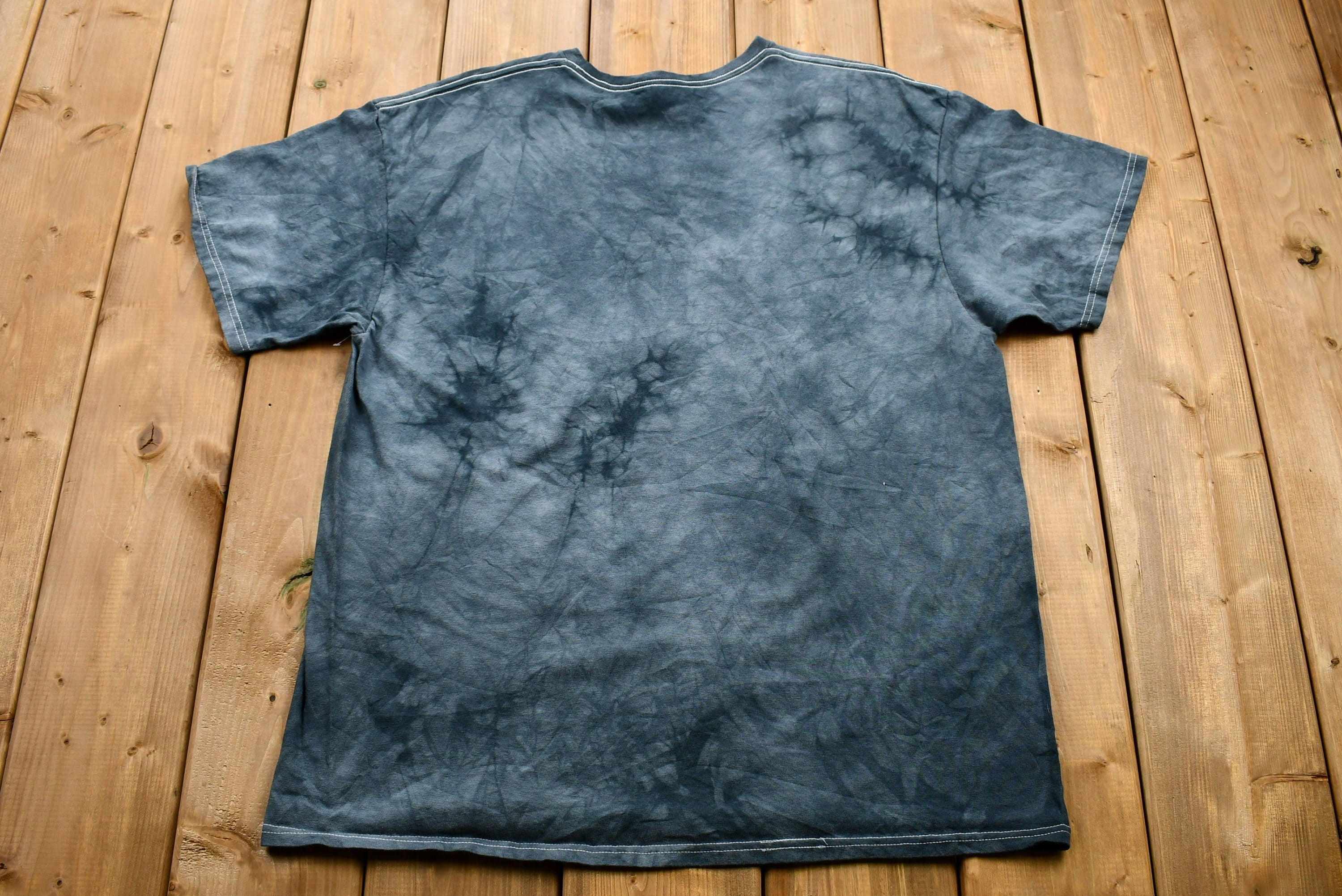 Vintage 1990s Human Skulls Bleached Tie-Dye T-Shirt