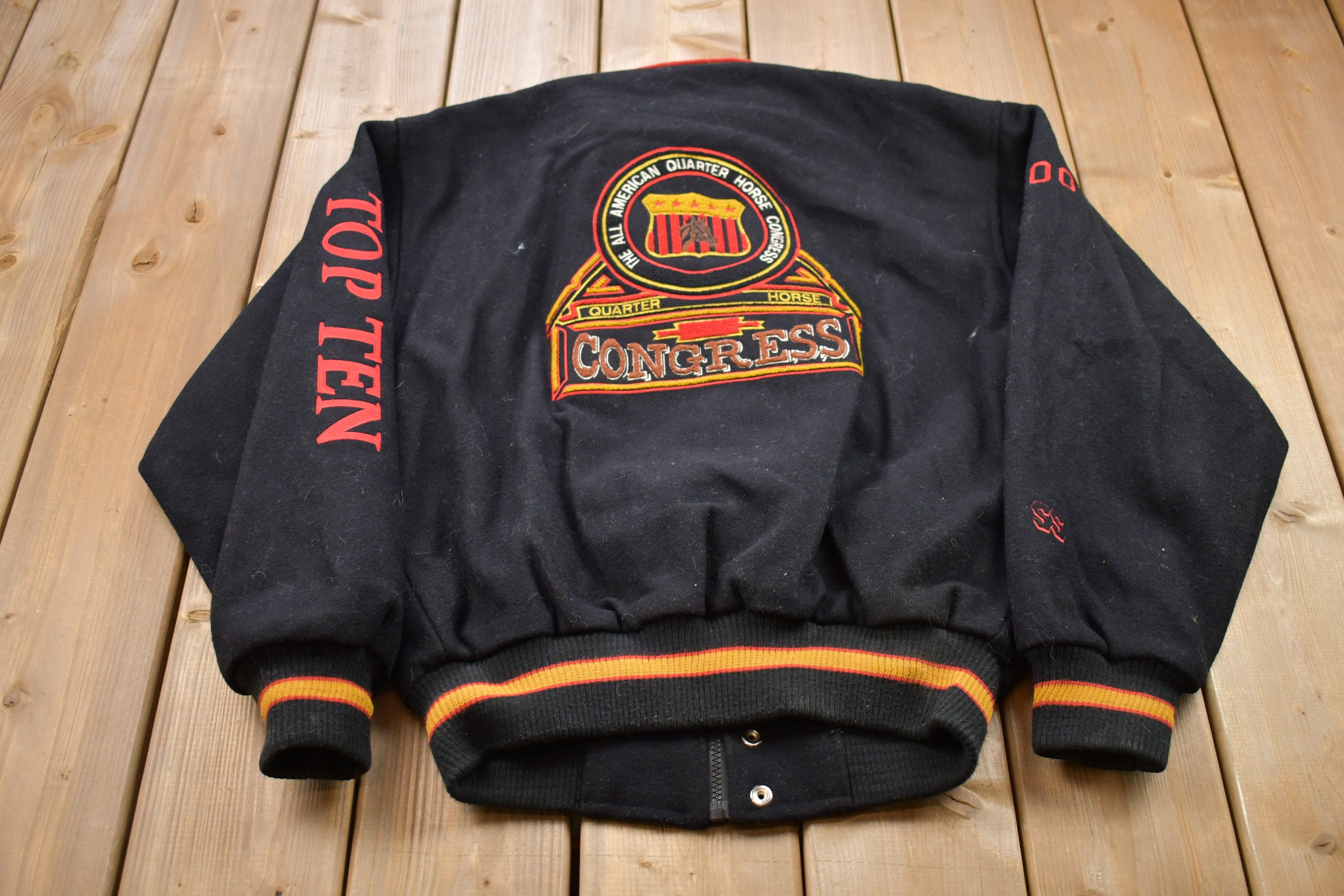 Vintage 2000 Quarter Horse Congress Top Ten Embroidered Wool Jacket
