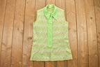 Vintage 1980s Women's Green Blouse Vest Shirt