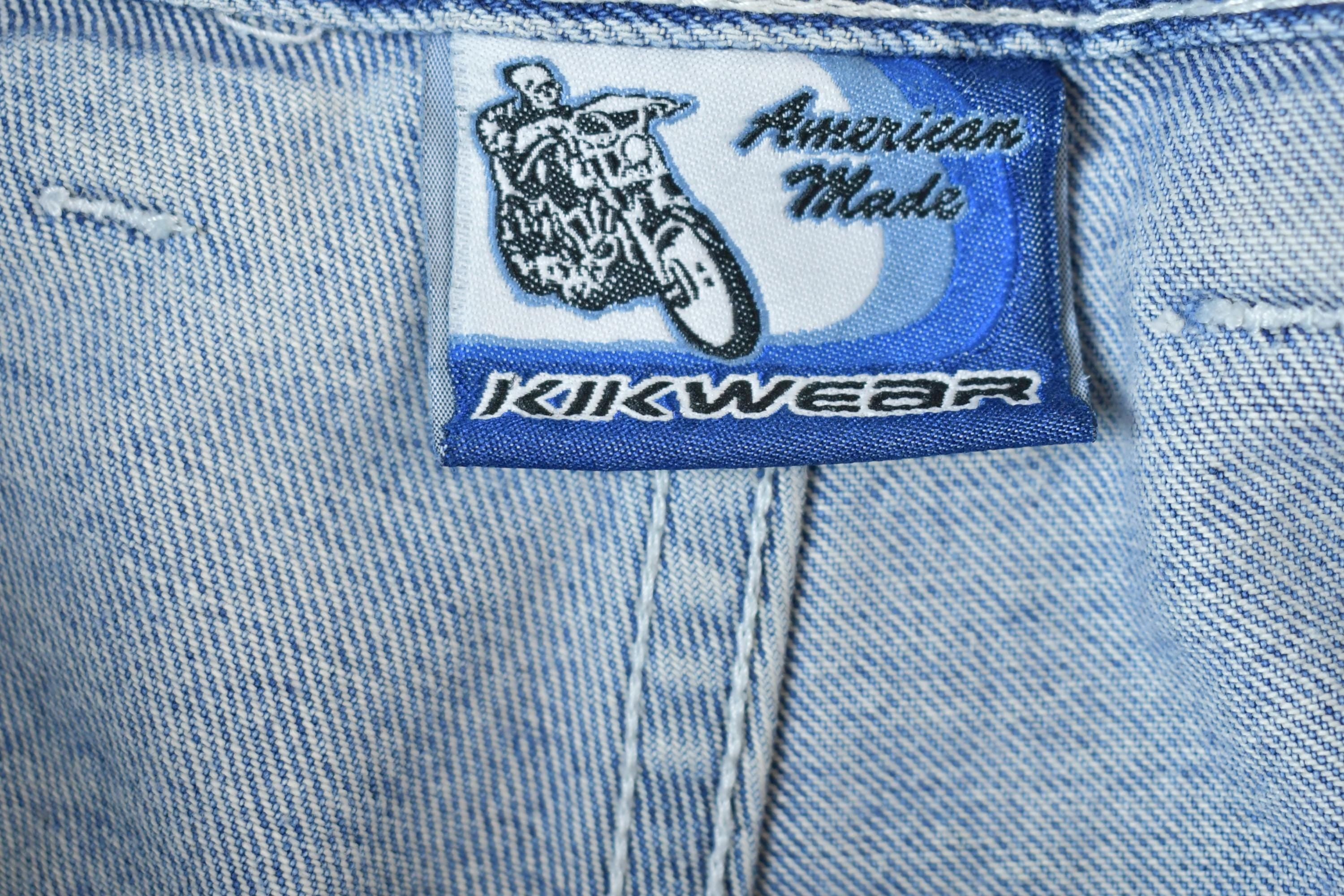 Vintage 1990s Kikwear American Made Wide Leg Denim Jeans Size 30x28