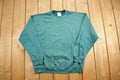 Vintage 1990s Jerzees Blank Green Crewneck Sweatshirt  90s Crewneck  Made In USA  Essential  Streetwear  90s Blank  Vintage Blanks