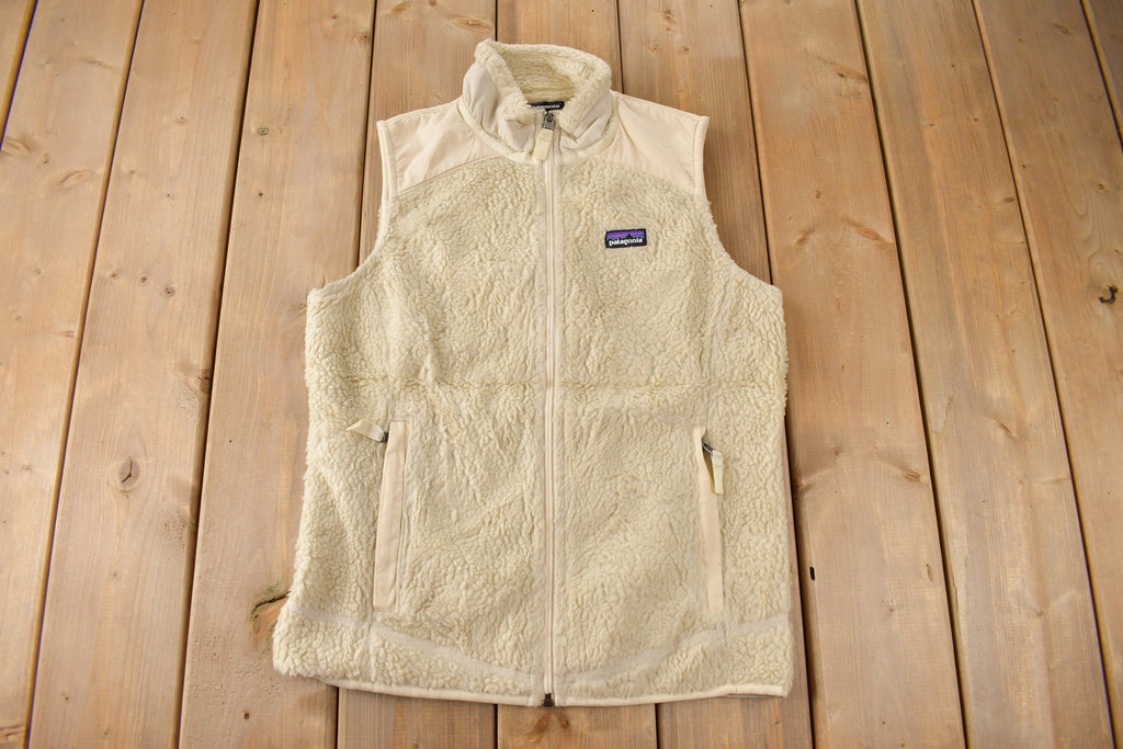 Vintage Y2K Patagonia Deep Pile Beige Fleece Sweater Vest Size Women's Medium