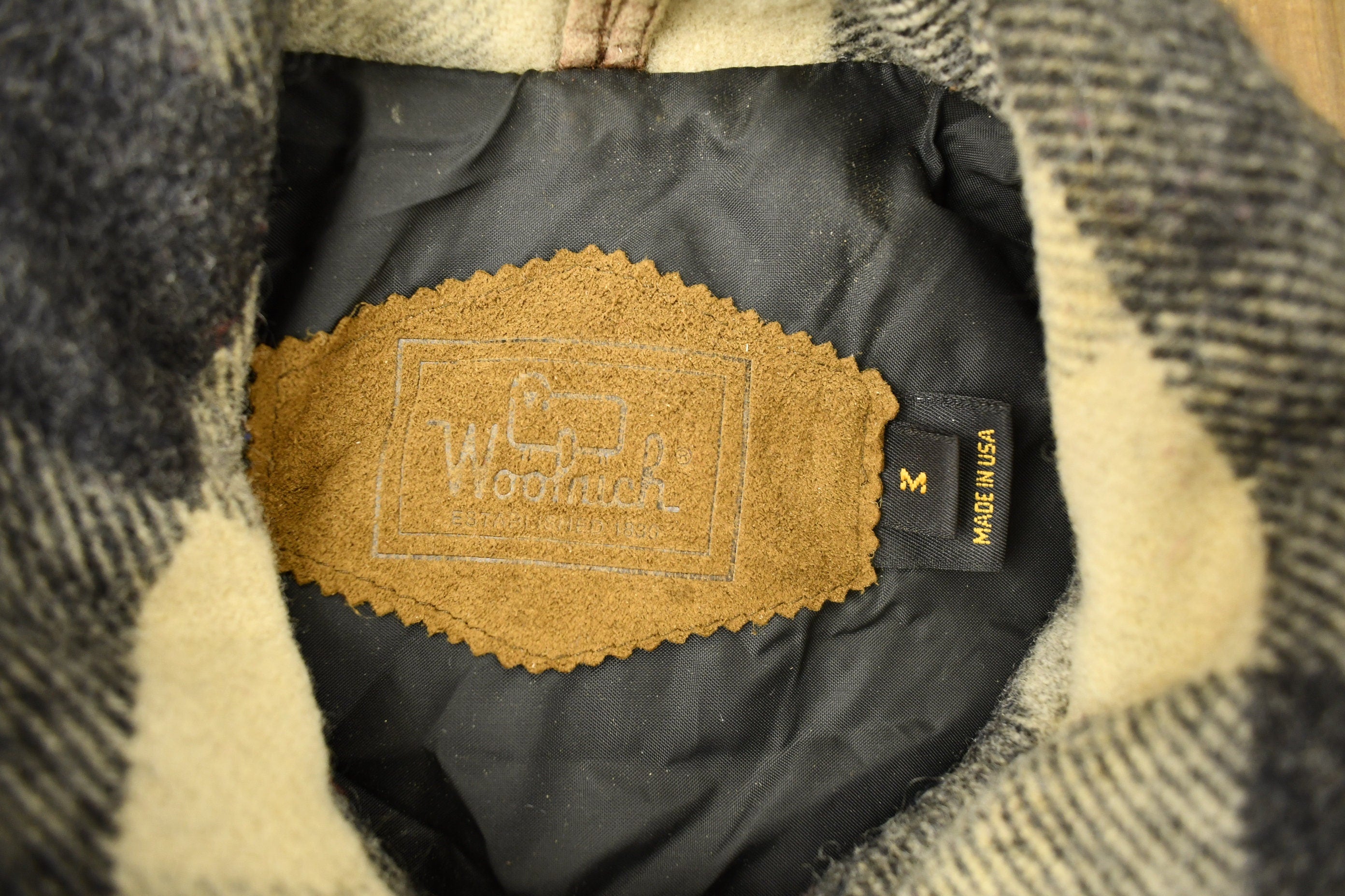 Vintage 1990s Woolrich Plaid Wool Long Trench Coat