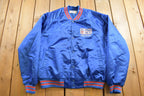 Vintage 1990s NLF Pro Set Coaching Clinic Chalk Line Satin Bomber Jacket