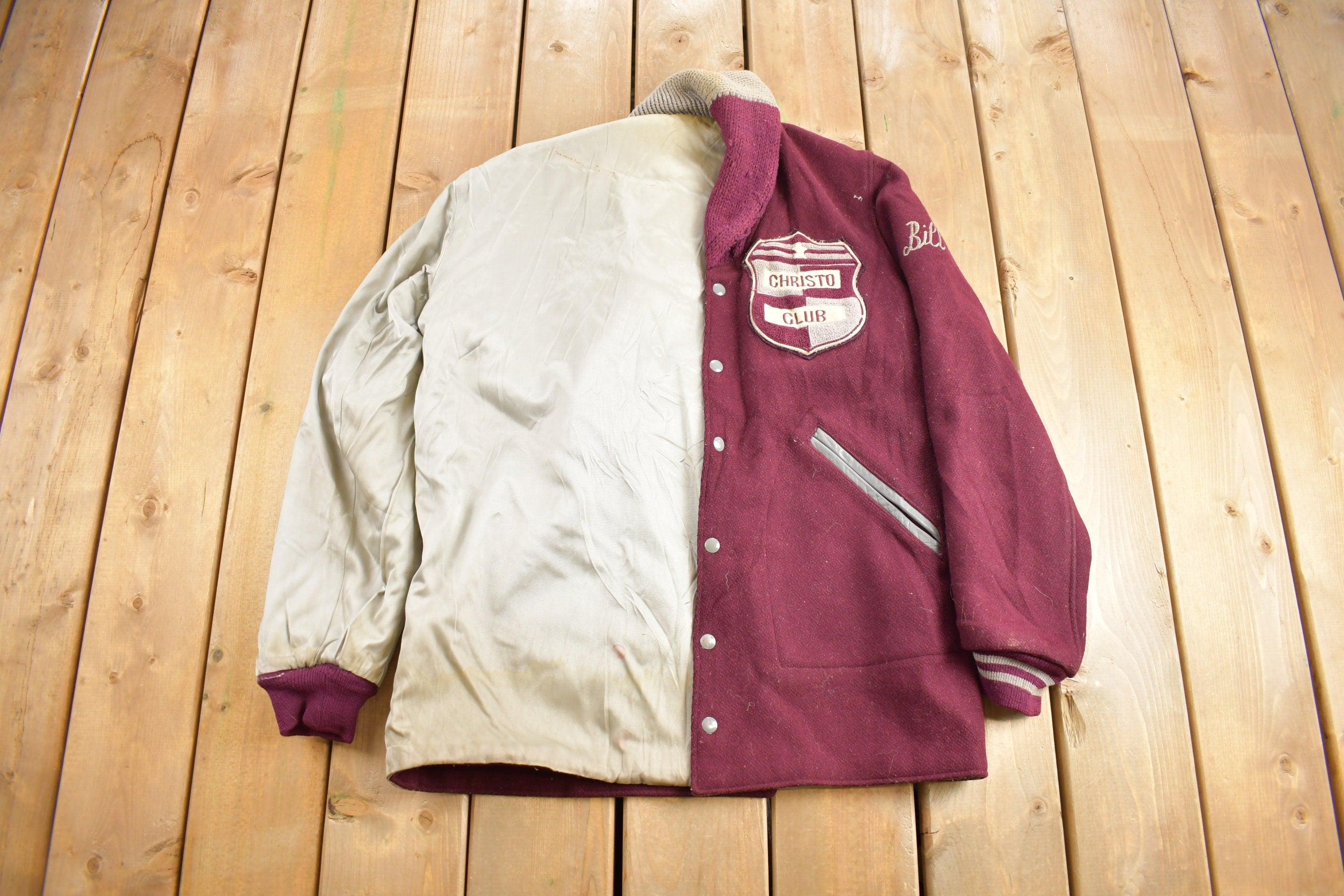 Vintage 1980s Christo Club Reversible Varsity Jacket