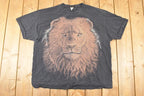 Vintage 1998 Thrashed King Of The Jungle Lion Face Souvenir T-Shirt Men's XXL