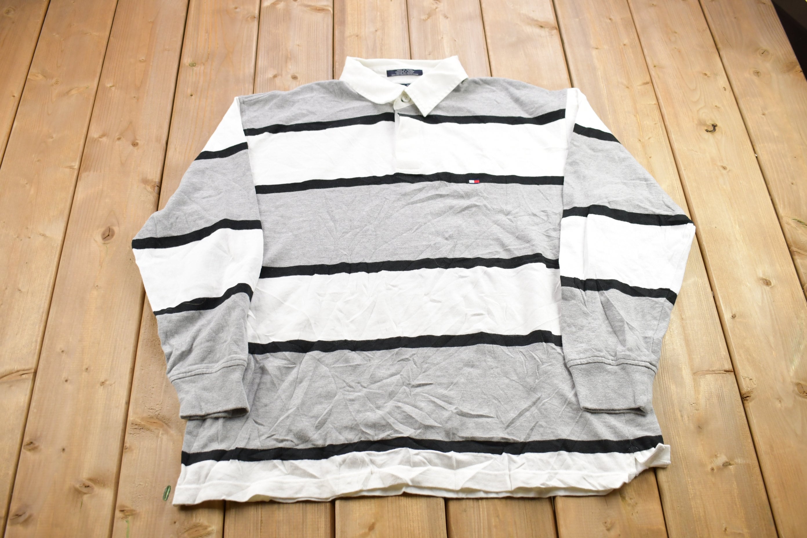 Vintage 1990s Tommy Hilfiger Quarter Button Up Shirt
