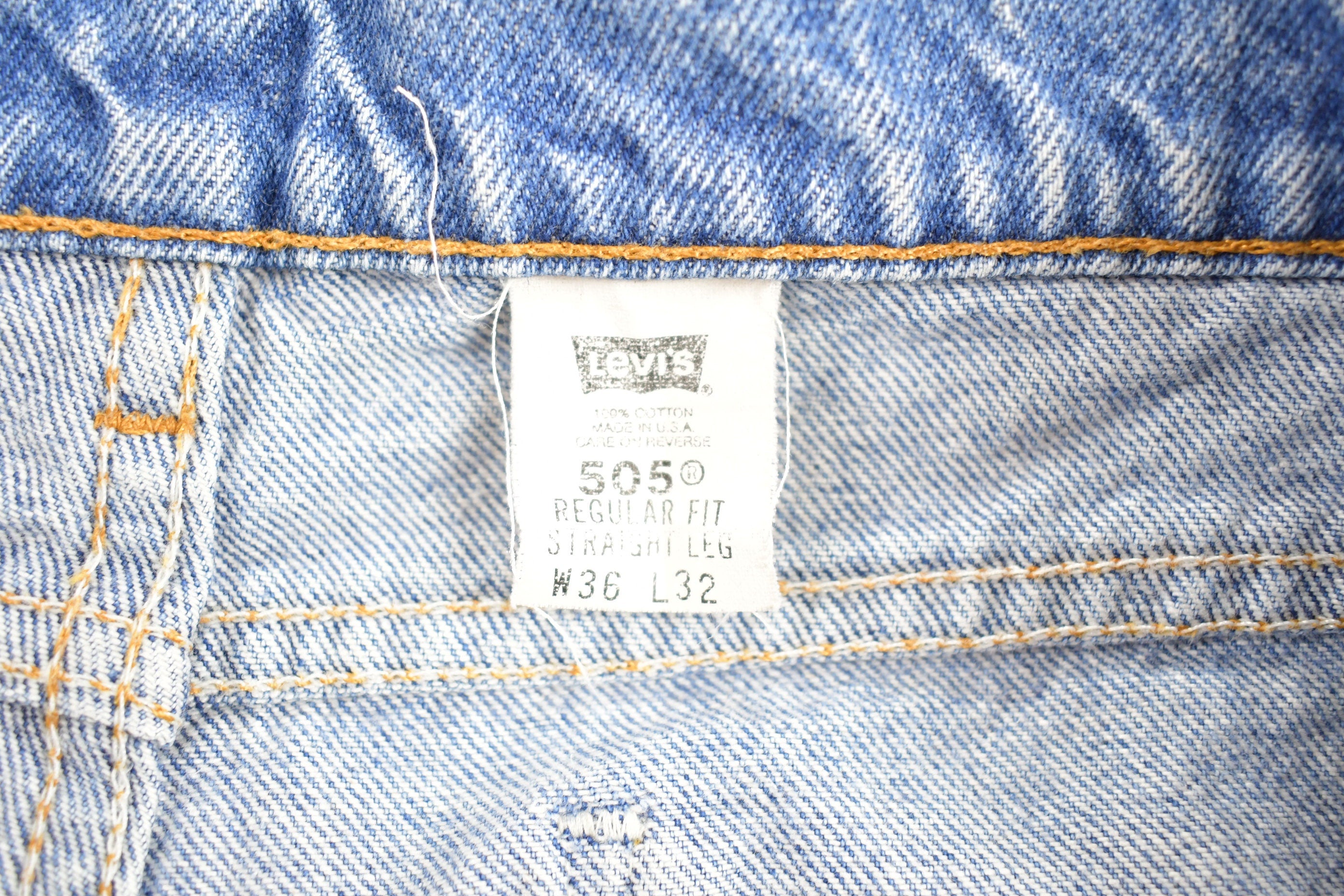 Vintage 1990s Levi's 505 Orange Tab Jeans Size 36 x 30.5