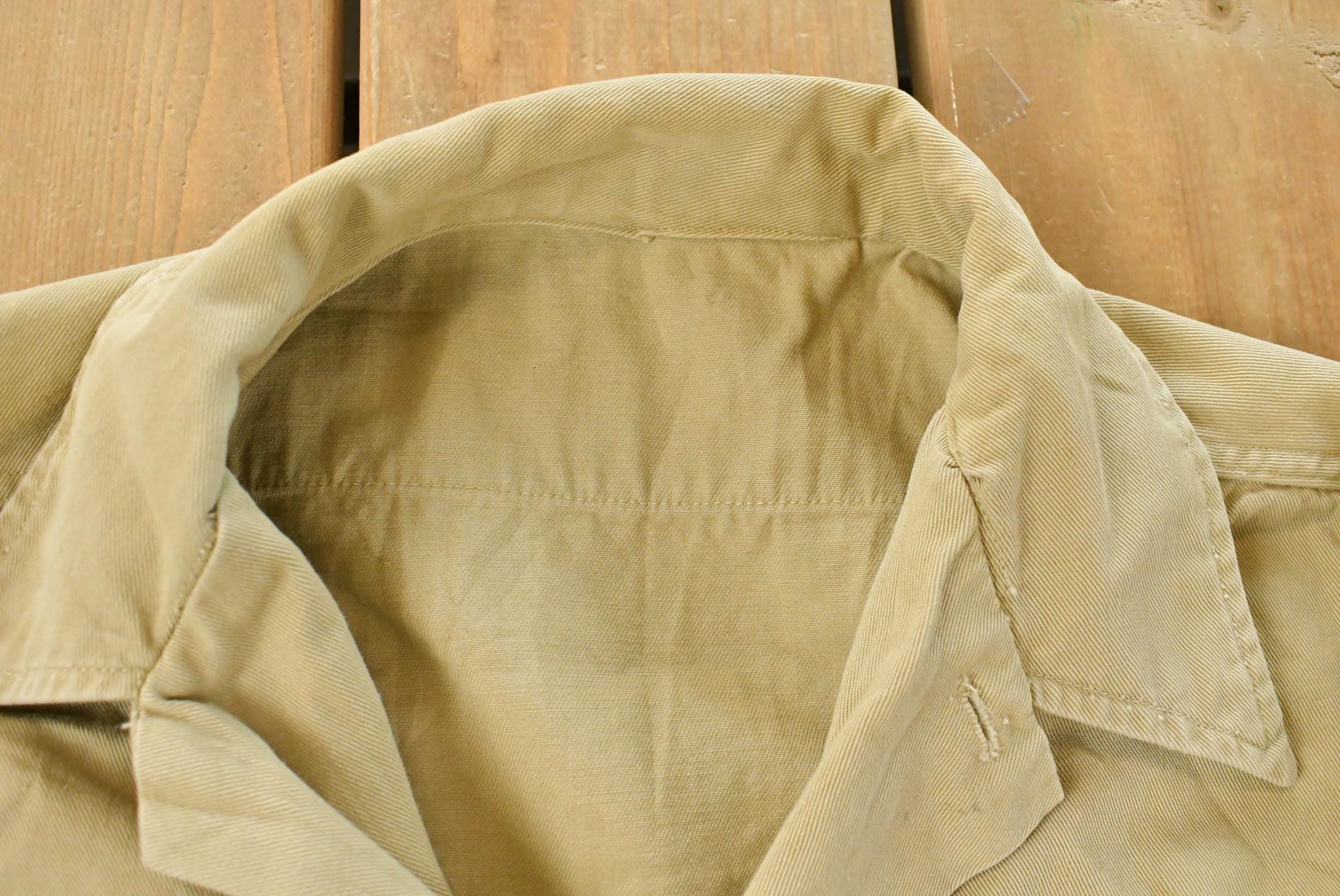 Vintage 1940s WW2 Tank Destroyer Unit Button Up Officer Shirt Men's Medium
