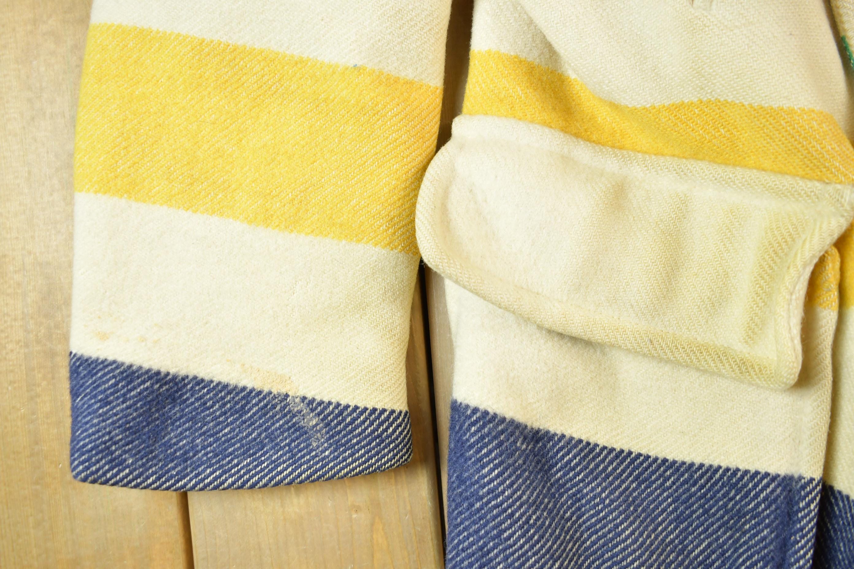Vintage 1970s Hudson's Bay Point Blanket Striped 100% Wool Jacket