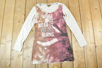 Women Vintage Vigoss Y2K T-Shirt / Vigoss Grunge Skull Print / Contrast Stitch / Internet Famous Clothing / Over Dyed / Y2K Bedazzled