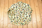 Vintage 1970s Camo Button Up Shirt Men's L