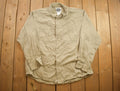 Vintage 1990s Mike Rowe Blank Beige Button Up Shirt