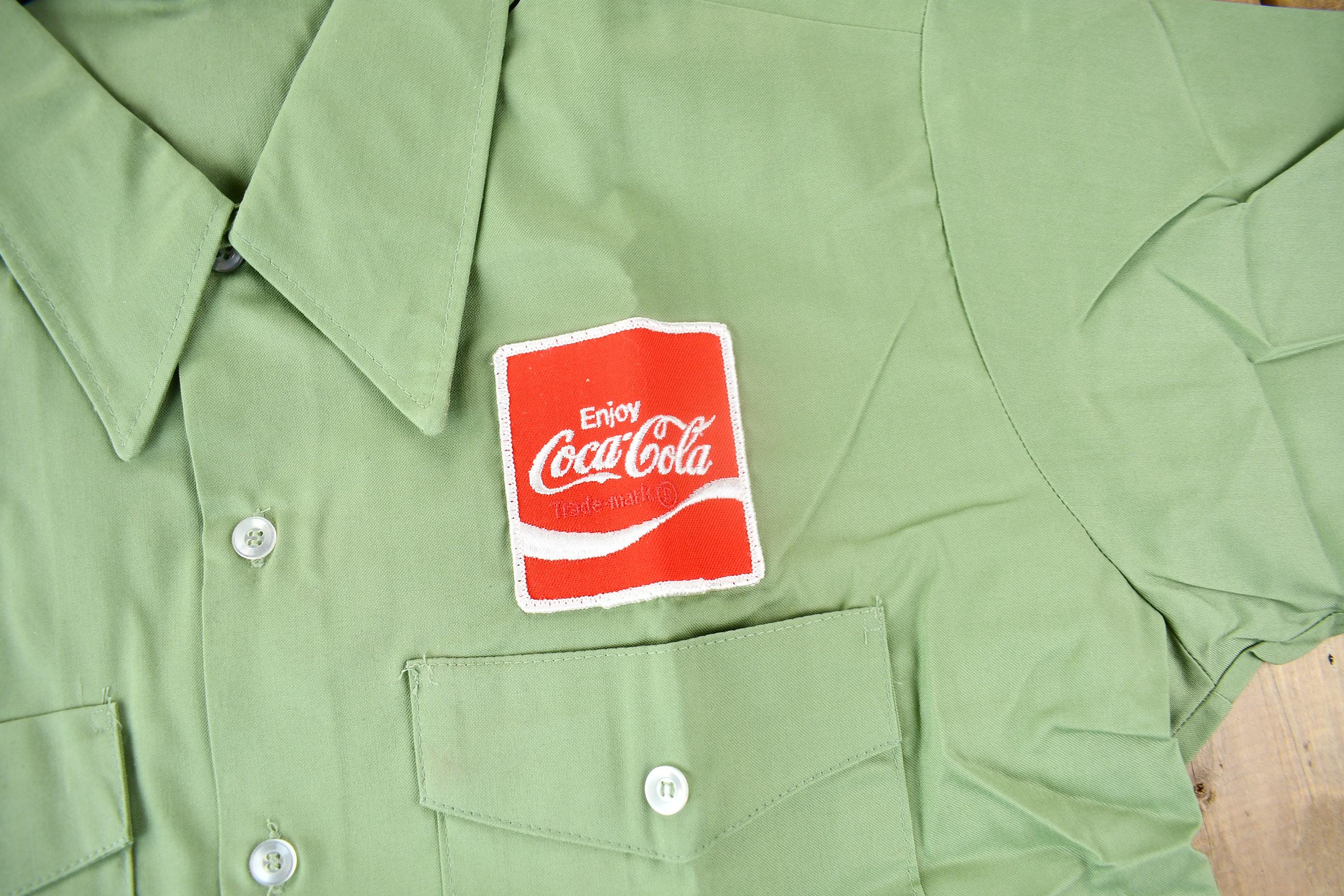 Vintage 1970s Coca Cola Embroidered Button Up Shirt  Union Made In USA  Vintage Workwear  Patchwork  Unitog  Deadstock