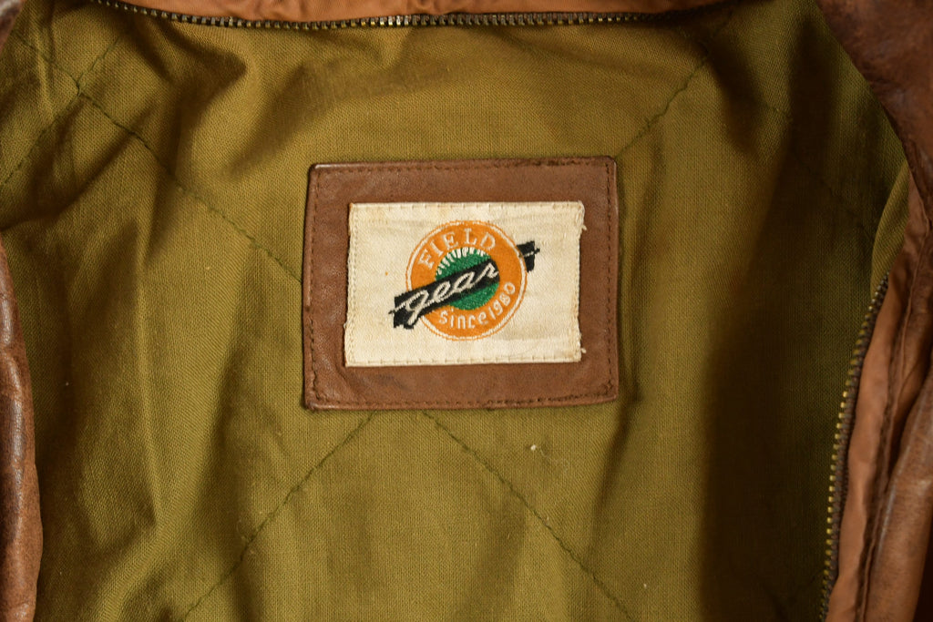 Vintage 1980s Field Gear Brown Leather Jacket